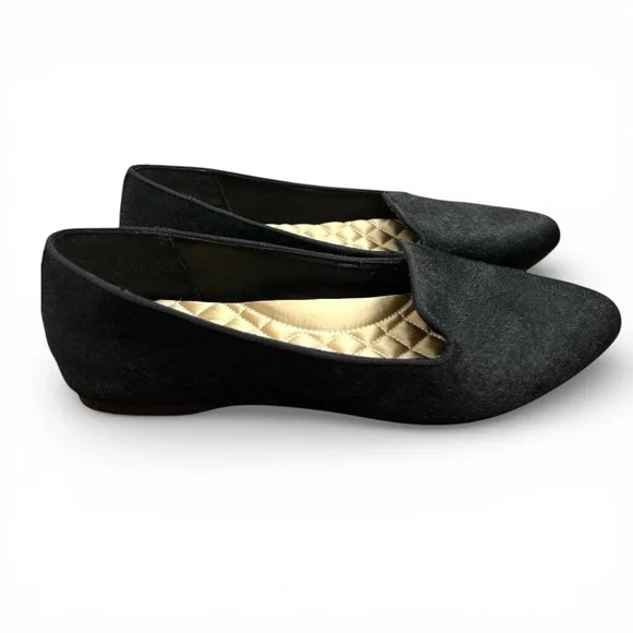 BIRDIES Shoes The Blackbird in Black Calf Hair Flats Women's Size 9